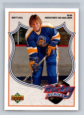 1991-92 Upper Deck #1 Brett Hull Hockey Heroes St. Louis Blues Penticton - Image 1 of 2