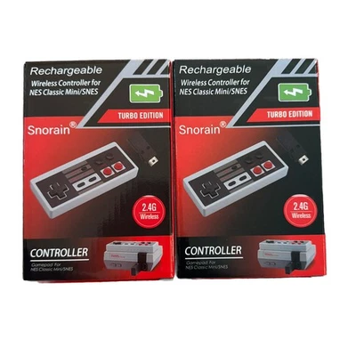 2 Rechargeable 2.4G Wireless Controllers For NES Classic Mini/SNES Turbo Edition - Image 1 of 2
