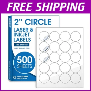 10000 Round Stickers for Labeling - 2" Diameter - Picture 1 of 9