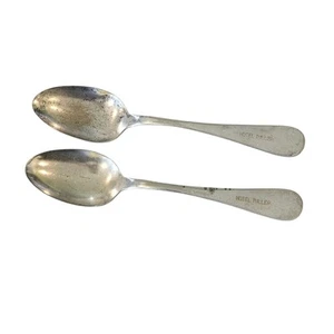 Antique Hotel Tuller Silver Plate Spoons Flatware Engraved Detroit Michigan - Picture 1 of 14