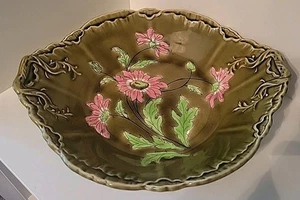 Antique Ludwig Wessel Imperial Bonn Germany Astra 8” Majolica Bowl 1875-1900 - Picture 1 of 24
