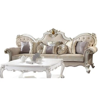 Диван большого размера из ткани ACME Picardy с 8 подушками под старину жемчуг - Изображение 1 из 2