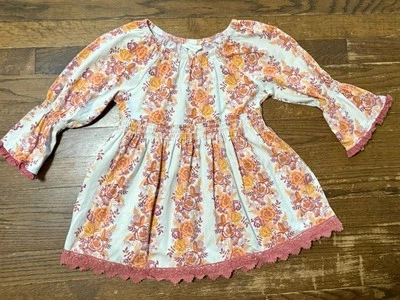 Matilda Jane Girls Sz 8 Just Imagine Charlotte Floral Print Peasant Top Tunic - Image 1 of 4