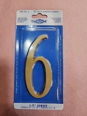 Design-it 4,75" número 6 dorado de Whitehall Products Design It # 6 Foto 1 de 2