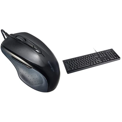 Kensington ProFit Mouse - Full-Sized 5-Button Optical Wired Mouse - Black (K7236 - Image 1 of 4