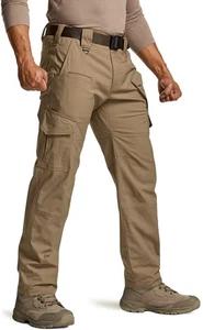 Men's Flex Ripstop Tactical Pants, Water Resistant Stretch Cargo Pants, Light... - Foto 1 di 9