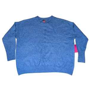 Soft Blue Sweater Vince Camuto Size M Exposed Seams Knitted Long Sleeve NWT - Picture 1 of 4