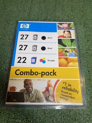 Paquete combinado de cartuchos de tinta tricolor HP 27 negros (2) y 22 CADUCADOS 2007 Foto 1 de 4