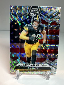 2024 Panini Mosaic National Pride T.J. Watt #266 Steelers Silver Prizm - Imagen 1 de 2