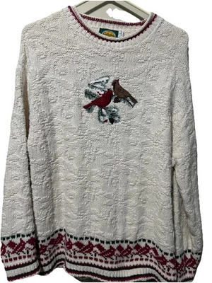 Cabela’s De Colección Mujer Talla L Bordado Cardenal Invierno Peso Pesado Cómodo Suéter Foto 1 de 4
