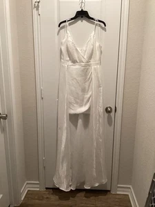 Fashion Nova White Bridal Shower Dress with Train, Size XL - Picture 1 of 13