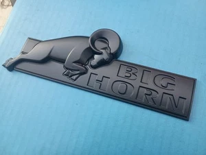 Ram Big Horn Rear Painted Matte Black 2008-2020 Emblem Logo OEM USED - Picture 1 of 4