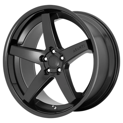 20x9 Asanti Black ABL-31 Regal Satin Black Gloss Black Lip Wheel 5x112 (25mm) - Image 1 of 4