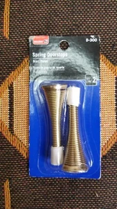 2 Pack Bulldog Hardware Home Improvement Brass Plated Spring Doorstops D-300 - Picture 1 of 6
