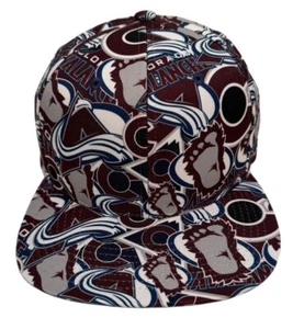 Zephyr NHL Colorado Avalanche RARE "All Over" Flat Bill SnapBack Hat BRAND NWT - Picture 1 of 5