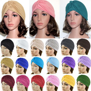 Women Knot Twist Turban Cap Headwear Casual Muslim Indian Hats Bandana Chemo Hat