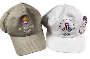 Lot Vintage 2002 Olympische Winterspiele Salt Lake City weiß Snapback Mütze Kappe signiert - Bild 1 von 15