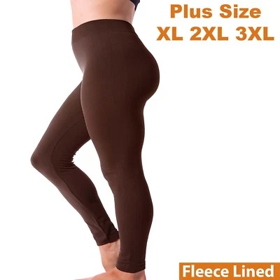  Pantalones Legging Kuda Moda Mujer Forrados de Vellón Cálidos Largo Completo Talla Grande 1X 2X 3X Foto 1 de 4