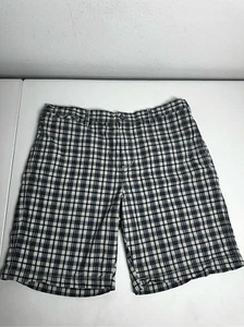BLACK BROWN 1826 Shorts Men's 36 Blue Plaid Chino Casual Preppy Golf 9” Cotton - Picture 1 of 11