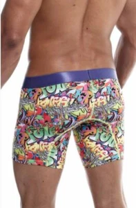 Malebasics Boxer Hipster Quick Dry Fabric Long Boxer Fun Print MB202 4 - Picture 1 of 3