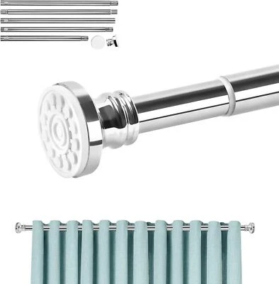 110-290cm No-Drill Extendable Curtain Shower Pole Adjustable Tension Curtain Rod - image 1 of 4