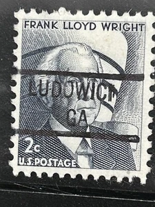 Ludowici , , GEORGIA Precancel Two Cent Frank Lloyd Wright Stamp Type 841 - Picture 1 of 1
