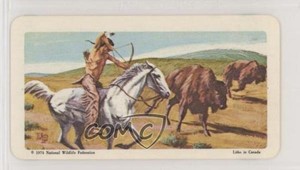 1974 Brooke Bond Red Rose Indians of Canada Tea Running Down Buffalo #23 0t5
