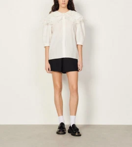 Sandro Paris Women's Shirt Size 1 / S Lace SFPCM00559 - Picture 1 of 13