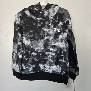 Under Armour NWT Boys Toddler 4 Black White Tie Dye Hoodie Pullover Sweatshirt - Picture 1 of 5