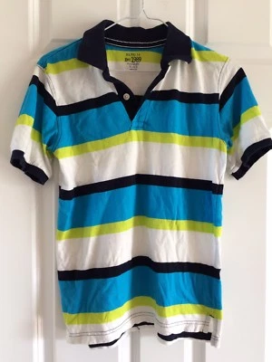 Euc Childrens Place Collared Shirt Size XL 14 White With Blue And Yellow Stripes - Image 1 of 3