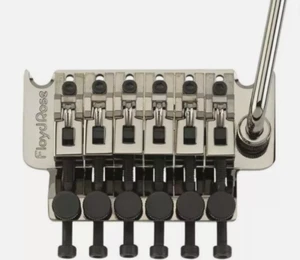 Genuine Floyd Rose Original Series Tremolo Bridge Black Nickel & Brass Block - Foto 1 di 2