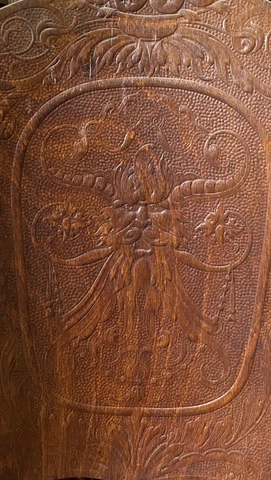 Antique Brentwood Oak Pressed Wood “Green Man” Chair Cover