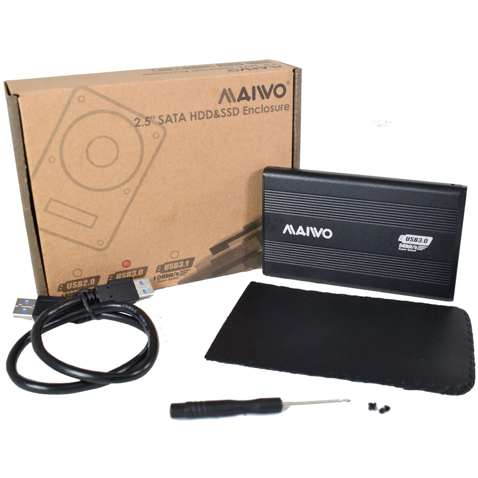 Maiwo Usb 3.0 2.5" SATA External Hard Drive Enclosure - Black - Image 1 of 1