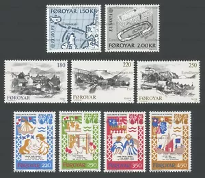 Faroe Islands 1982 stamps - complete set 9 issues - MNH - Picture 1 of 1