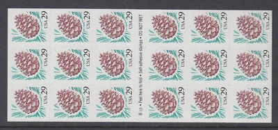 US #2491a Pine Cone 29c Complete Booklet of 18 Mint Never Hinged - Image 1 of 2