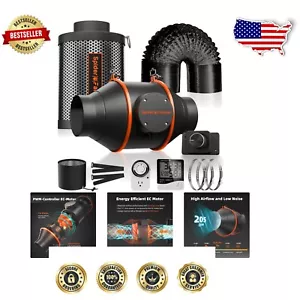 Kit de filtración de aire premium para hidroponía con filtro de carbono y solución de conductos - Imagen 1 de 11