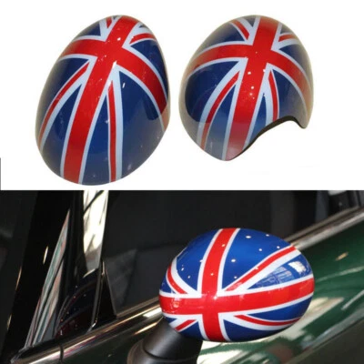 Par de tapas de cubierta de espejos retrovisores laterales Union Jack aptas para MINI Cooper 2014-2018 Foto 1 de 3
