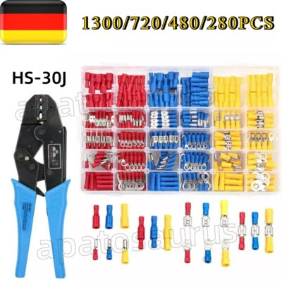 1300tlg Kabelschuhe Sortiment Box Auto KFZ Steckverbinder Set Flachstecker Satz - Bild 1 von 4