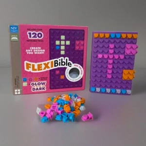 FLEXI Bible-NIV-Zondervan-Girls Glow In The Dark- 120 Moveable Pieces-FREE SHIP - Picture 1 of 15