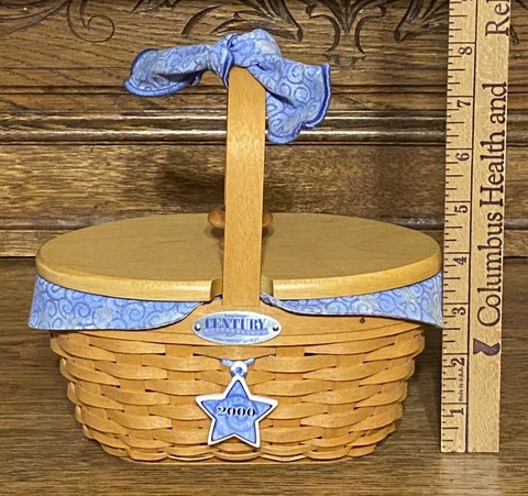 2000 LONGABERGER CLUB CENTURY CELEBRATION CHEERS BASKET LID LINER PROTECTOR TAGS Cover