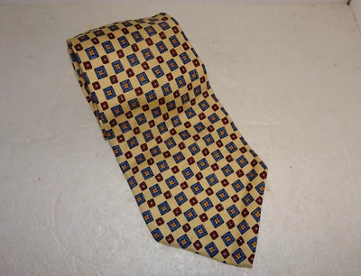 Corbata de seda cuadrada POLO by Ralph Lauren abstracta geométrica amarilla 58" Foto 1 de 4