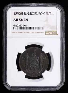 1890 H British North Borneo CENT NGC AU-58 BN - Picture 1 of 4