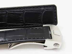 20 mm schwarzes Lederarmband Uhrenarmband mit Schließe hergestellt für IWC PORTOFINO IW356502 - Bild 1 von 8