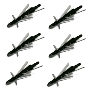 6PCs Mechanical Muzz 4-blade Broadhead 100 Grain Hunting Bow Archery Arrowhead - Picture 1 of 10