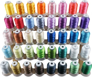 40-Color Polyester Embroidery Thread Kit for Major Sewing Machines, 500M Spools - Picture 1 of 12