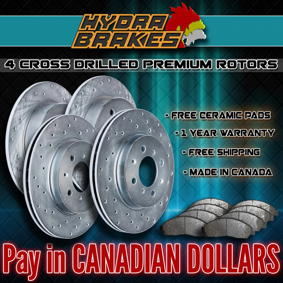 FITS 2003 2004 2005 LINCOLN AVIATOR Drilled Brake Rotors CERAMIC SLV Foto 1 de 1