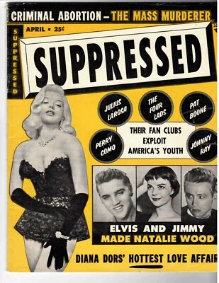 SUPPRESSED Magazine Apr. 1957 Celebrity Scandals, Diana Dors, Natalie Wood, more - Image 1 of 4