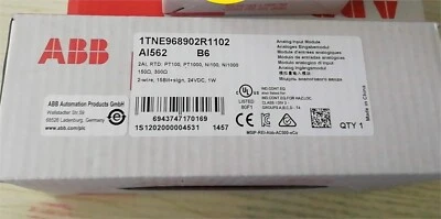 1PCS BRAND NEW ABB AI562 1TNE968902R1102 ANALOG INPUT MODULE US Free TAX - Image 1 of 4