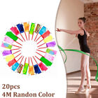 20PCS Dance Rainbow Ribbon Rhythmic Gymnastic Streamer Baton Rod Twirling