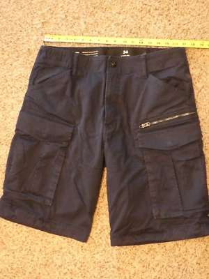 Shorts cargo masculino G Star RAW Rovic azul com zíper e cônico 34 excelente estado. - Imagem 1 de 4